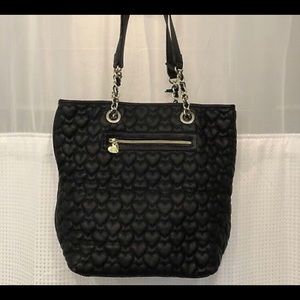 Betsey Johnson quilted heart purse tote